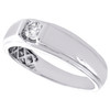 10K White Gold Solitaire Diamond Men's Wedding Band Anniversary Ring 1/4 Ct.