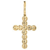 ciondolo religioso con croce aureola unisex in oro giallo 10k con diamanti a taglio rotondo da 0,75 ct.