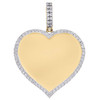 Colgante de mujer con marco de imagen con memoria en forma de corazón y diamante en oro amarillo de 10 quilates, 0,20 qt.