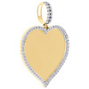Pendentif pour femme avec cadre photo à mémoire de forme en forme de cœur en or jaune 10 carats avec diamant 0,20 ct.