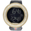 Mens YA114207 I-Gucci Digital White Diamond Watch Yellow Steel Case & Bezel 4 CT