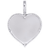 Ciondolo da donna con cornice in memoria a forma di cuore e diamanti in oro bianco 10 carati da 0,20 ct.