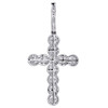 10k hvidguld rundslebet diamant unisex halo kors religiøst vedhæng 0,75 ct.