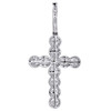 10K White Gold Round Cut Diamond Unisex Halo Cross Religious Pendant 0.75 Ct.