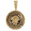 10K Yellow Gold White Black & Champagne Diamond Medusa Medallion Pendant 2 Ct.