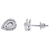 .925 Sterling Silver Miracle Set Diamond Mini Teardrop Stud Earrings 0.20 Ct.