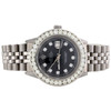 Mens Rolex 36mm DateJust Diamond Watch Jubilee Steel Band Black Dial 3.70 CT.