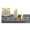 10K Yellow Gold Round Diamond Money / Dollar Sign Square Cuff Links 1.62 Ct.