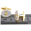 10K Yellow Gold Round Diamond Money / Dollar Sign Circle Cuff Links 1.37 Ct.