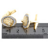 10K Yellow Gold Round Diamond Circle Frame 3D Lion Head Men's Cuff Links 0.87 Ct