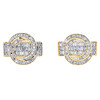 10K Yellow Gold Baguette Diamond Geometric Interlocking Circle Cuff Links 1 Ct.