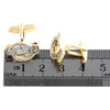 10K Yellow Gold Baguette Diamond Geometric Interlocking Circle Cuff Links 1 Ct.