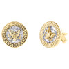 boutons de manchette en or jaune 10 carats avec diamant baguette, clé grecque, aigle américain, 1/3 ct.