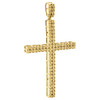 Mens Genuine Yellow Diamond Cross Pendant 2 Row 925 Sterling Silver Charm .27 Ct