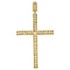 Mens Genuine Yellow Diamond Cross Pendant 2 Row 925 Sterling Silver Charm .27 Ct