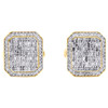 gemelos con marco octágono geométrico con diamantes baguette en oro amarillo de 10 k, 1,25 qt.
