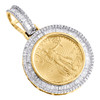 10K Yellow Gold American Eagle Coin 1/10th oz. Diamond Mounting Pendant 3/4 CT.