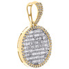 10K Yellow Gold Round & Baguette Diamond Circle Medallion Pendant Charm 1.60 CT.