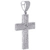10K White Gold Round Diamond Fancy Cross Miracle Set vedhæng 1,85 "Charm 0,63 CT