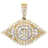 anhänger „Evil Eye“ aus 10 Karat Gelbgold mit echten runden Diamanten und Baguettediamanten, 0,90 Zoll, 1 ct.