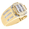 10K Yellow Gold Round & Baguette Cut Diamond Square Tiered Pinky Ring 0.55 CT.