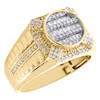 10K Yellow Gold Round & Baguette Cut Diamond Tier Statement Pinky Ring 0.55 CT.