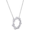 10K White Gold Diamond Round Frame Cluster Necklace 18" Rolo Cable Chain 1 CT.