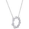 collier en grappe à cadre rond en or blanc 10 carats avec diamants, chaîne câble rolo de 18 pouces, 1 ct.