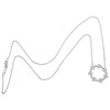 10 k hvidguld diamant rund ramme klynge halskæde 18" rolo kabel kæde 1 ct.