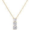 10K Yellow Gold Diamond Graduated Cluster Necklace 18" Rolo Cable Chain 1/2 CT.