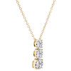 10K Yellow Gold Diamond Graduated Cluster Necklace 18" Rolo Cable Chain 1/2 CT.