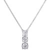 10K White Gold Diamond Graduated Cluster Necklace 18" Rolo Cable Chain 1/2 CT.