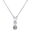 10K White Gold Diamond Graduated Cluster Necklace 18" Rolo Cable Chain 1/2 CT.