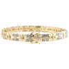 bracelet de déclaration en or jaune 10 carats avec diamants ronds pavés fantaisie de 8,75 pouces 5/8 ct.