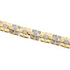 bracciale di tendenza in oro giallo 10k con diamanti rotondi fantasia pavé da 8,75" 5/8 ct.