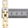brazalete llamativo de 8,50" con eslabones de ancla y diamantes redondos en oro amarillo de 10 k, 1 qt.