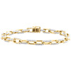 bracelet rolo / maillon de câble en or jaune 10 carats avec diamants ronds de 8,50 po 5 ct.