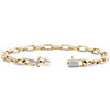 10K Yellow Gold Round Diamond Rolo / Cable Link 8.50" Statement Bracelet 5 CT.