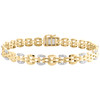 10K Yellow Gold Round Diamond Rail Road Link 8.50" Statement Bracelet 1.50 CT.