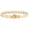 10K Yellow Gold Round Diamond Rail Road Link 8.50" Statement Bracelet 1.50 CT.