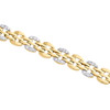 10K Yellow Gold Round Diamond Rail Road Link 8.50" Statement Bracelet 1.50 CT.