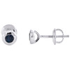 10K White Gold Natural Blue Sapphire Gemstone Solitaire Stud Earrings 1.09 CT.