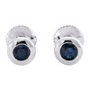 10K White Gold Natural Blue Sapphire Gemstone Solitaire Stud Earrings 1.09 CT.