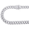 Collier en argent sterling moissanite 13 mm bouffé miami lien cubain 22" 21,85 ct