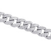 Cadena de collar de 22" con eslabones cubanos de Miami puff de moissanita de plata de ley de 13 mm y 21,85 ct