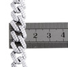 Sterlingsilber-Moissanit-Halskette, 11 mm, Miami Cuban Link, 20 Zoll Krappensatz, 17,10 ct