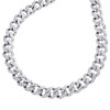 Collier à maillons cubains Miami en argent sterling moissanite 7 mm, chaîne pavée de 18 pouces 3,15 ct.