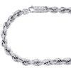 Sterling Silver Round Moissanite 7mm Solid Rope Neckalce 18" Pave Chain 12.28 CT