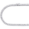 Sterling silver rund moissanite 4-stift 5 mm tennishalsband 20" kedja 23,78 ct.