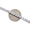Sterling silver rund moissanite 4-stift 5 mm tennishalsband 18" kedja 21,10 ct.